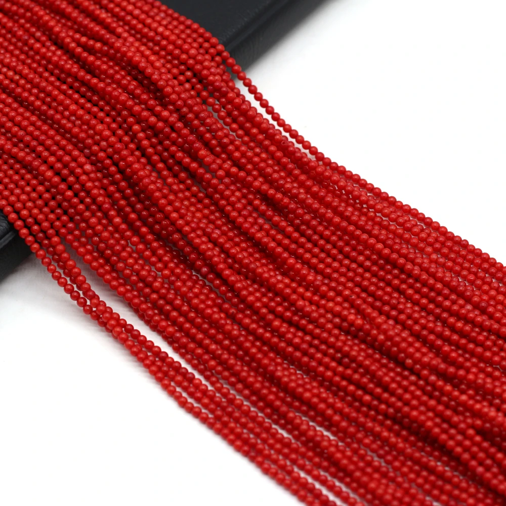 رائجة البيع AAA المرجان الأوجه الخرز بريليانت الأحمر الجولة لصنع المجوهرات قلادة سوار ذاتي الصنع اكسسوارات هدايا 2 مللي متر بالجملة #3