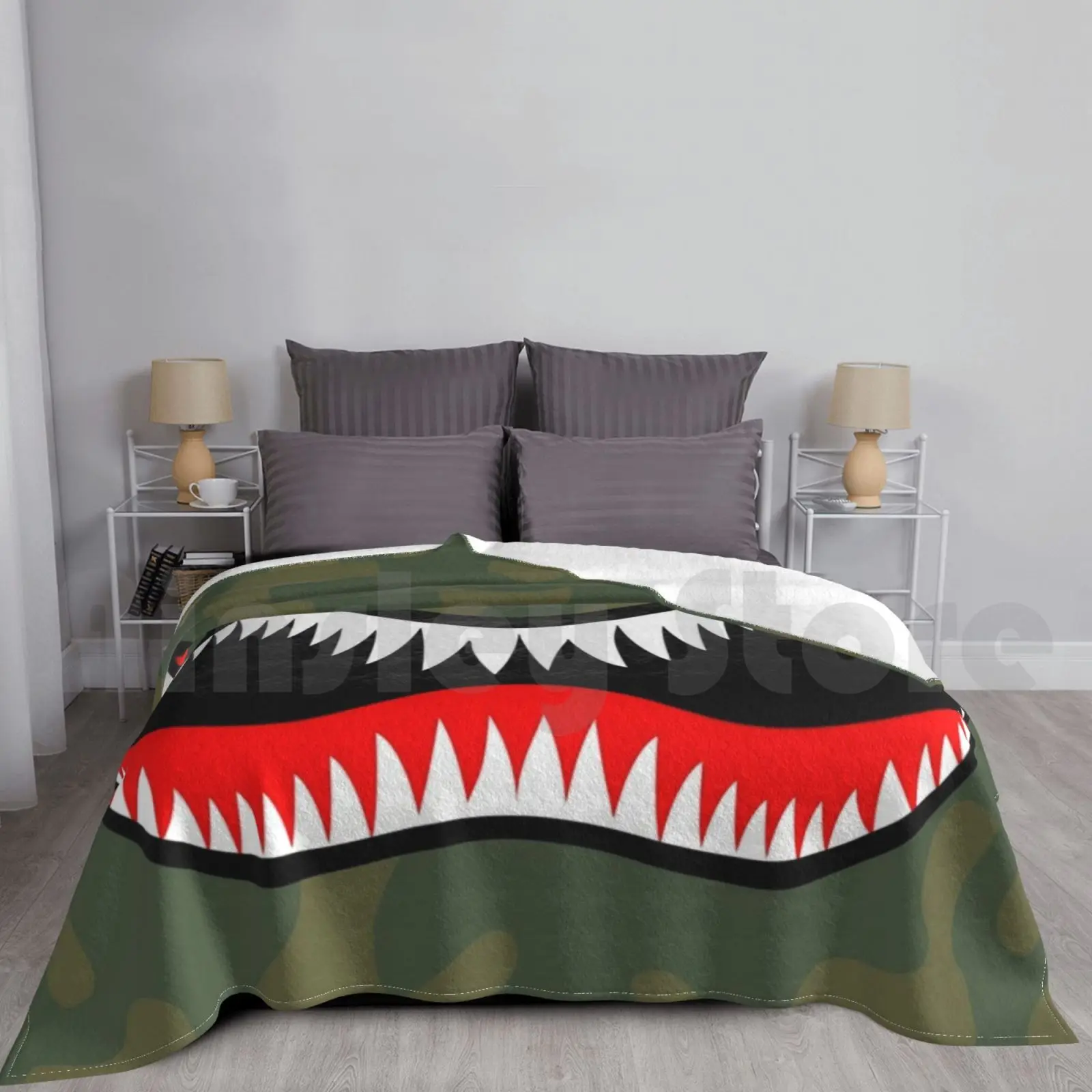 Flying Tiger Blanket For Sofa Bed Travel Military Air Force Rcaf Usaf Flying Tigers Fighter Jet Warbird Wwii Ww2