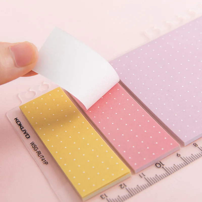 1pc KOKUYO Loose Leaf Index Sticker Memo Pad Macaron Color Dotted-Grid Sticker Kawaii Sticky Note Stationery