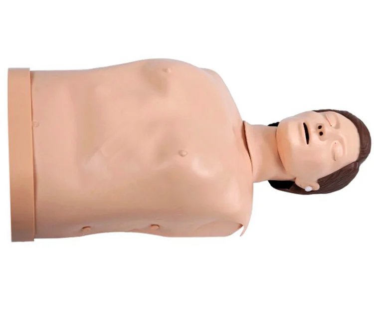 Voice Promoting CPR Training Manikin Half Body Educational Model Teaching Emergency