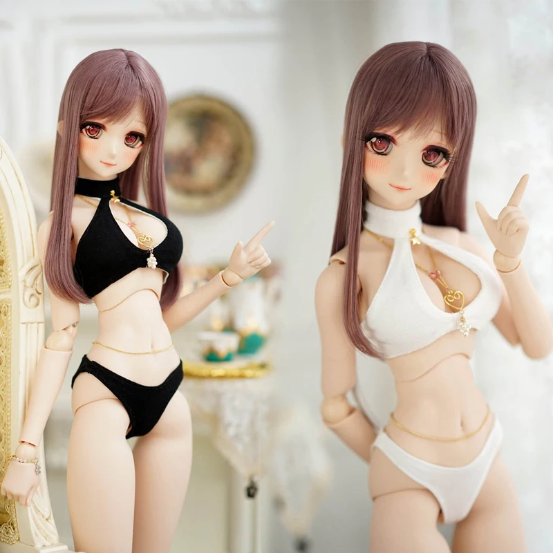 

D03-P475 children toy BJD DD SD MSD 1/3 1/4 doll's clothes black Halter sexy bikini summer set