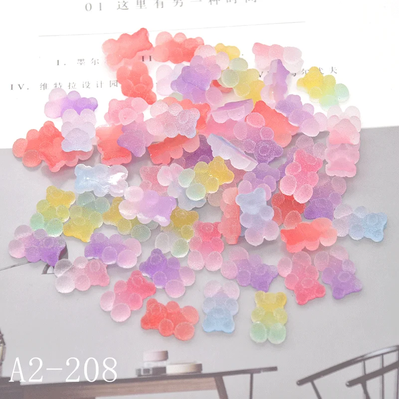10pcs 3D Nail Charm Candy Gummy Bear Charms Colorful Resin Fillers Charms For DIY Handmade Art Crafting Supplies Jewelry Making