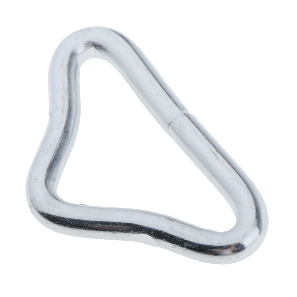 10pcs Stainless Steel Silvery Triangle Rings Buckle Ring V-rings for Outdoor Trampoline Replacement Accessories