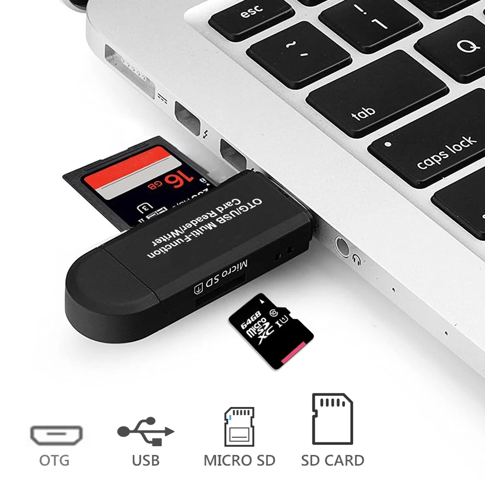 2 in 1 USB SD Card Reader Micro USB Memory OTG Adapter For SDXC/SDHC/SD/MMC/RS-MMC/Micro SD/TF /Micro SDXC/Micro SDHC/UHS-I