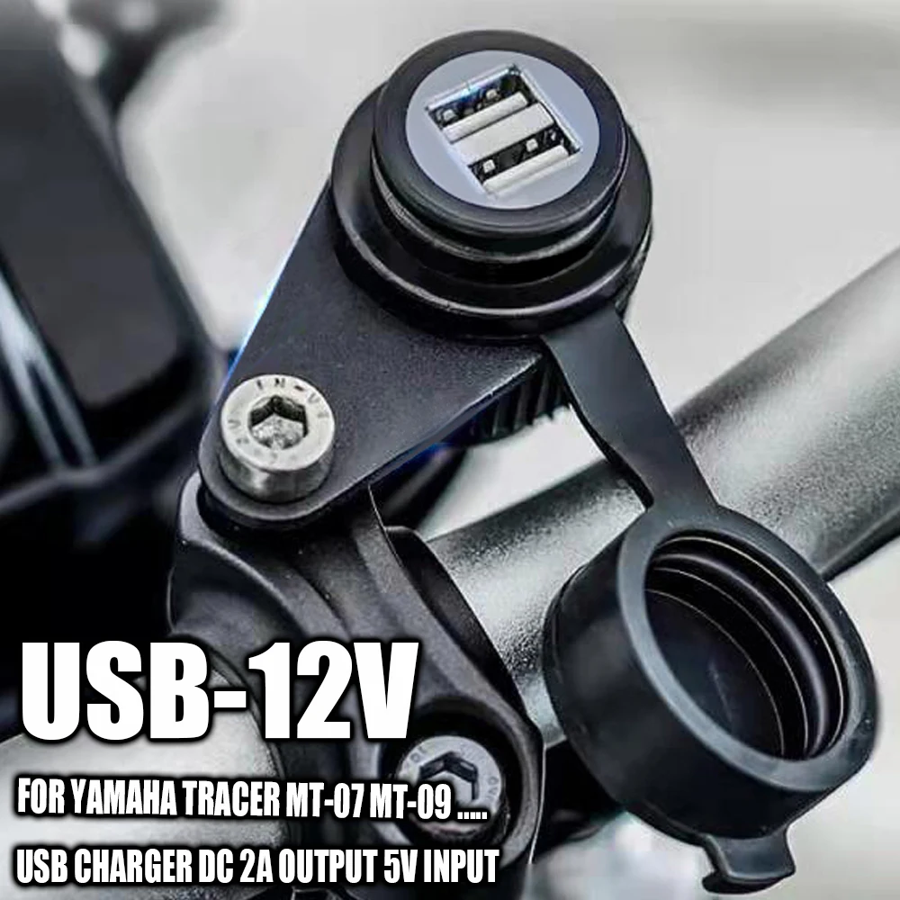 

For Yamaha MT-07 MT-09 SP Tracer 700 900 FZ09 FZ07 XSR700/900 New Motorcycle DV 12V Double USB Charger Adapter Socket Converter