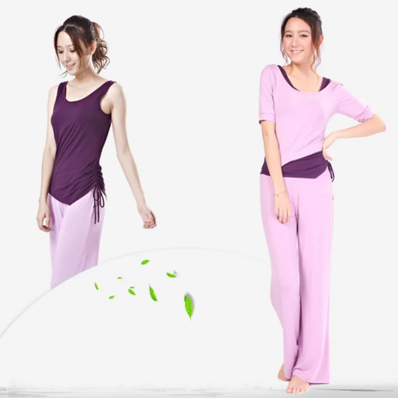 Big Discount Lady Violet Yoga Set Gym Clothes of Top,Vest and pants three pieces of Yoga Suit