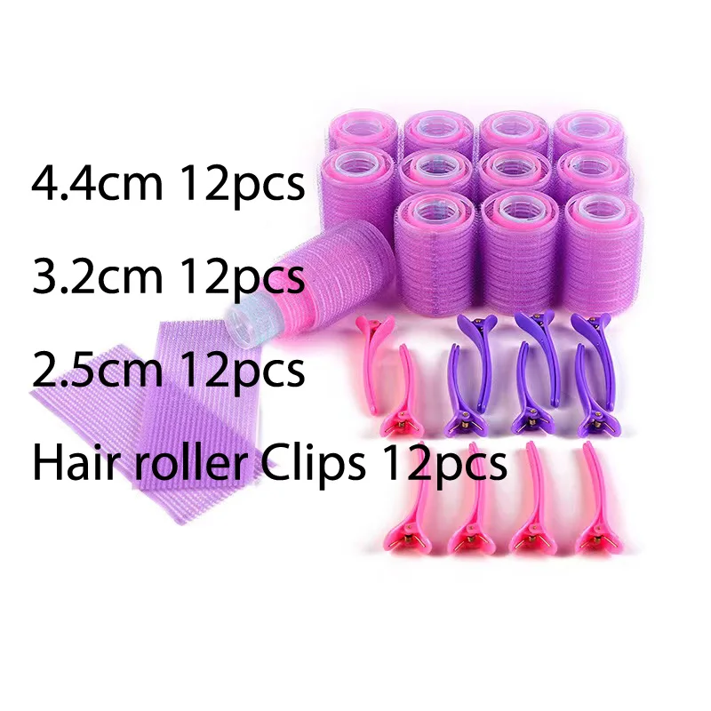 30/48 Pcs Self Grip Large Hair Rollers Set, 3 Sizes Heatless Curls with Hair roller Clips, Soft Hair Curlers ,Color Random