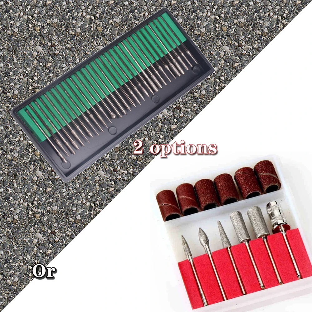 1set Diamond Burr Nail  Emery Drill Bits Tools Set And Hot Sell Nail Short Cylinder Diamond Podiatry Bur,Diameter 2.35mm (3/32