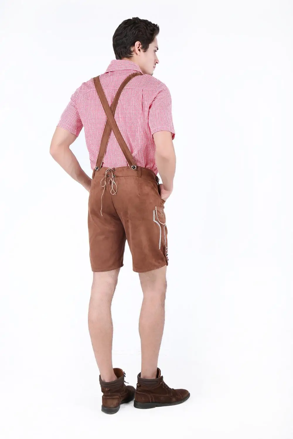 Disfraz de Lederhosen Oktoberfest para hombre, camisa con tirantes, pantalones cortos, Festival de cerveza tradicional bávaro, camarero de cerveza, disfraces de Cosplay