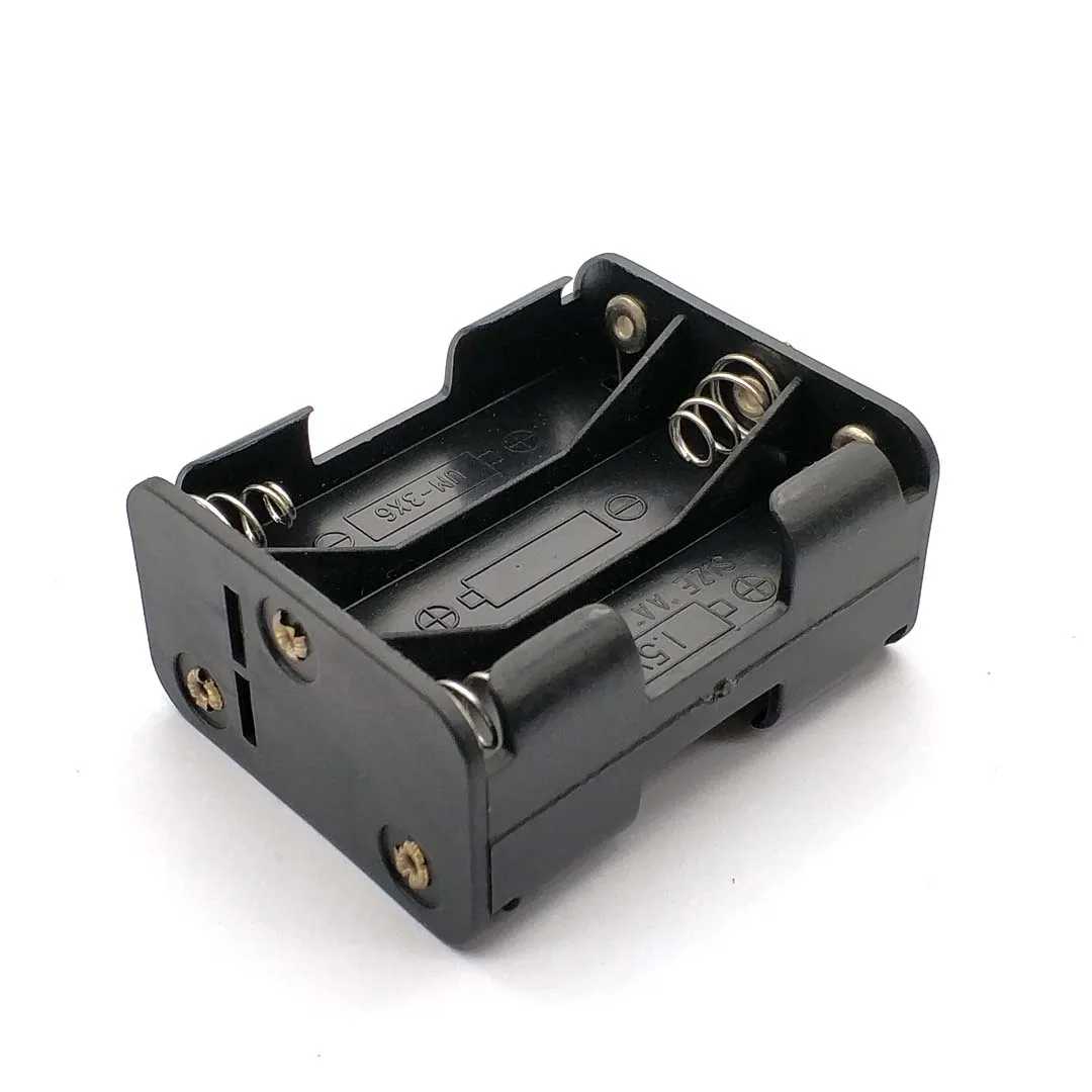 6*AA 9V Plastic Battery Double Side Spring Box Back-to-back with 9V Buckle AA Holder Battery Holder Box Battery Case