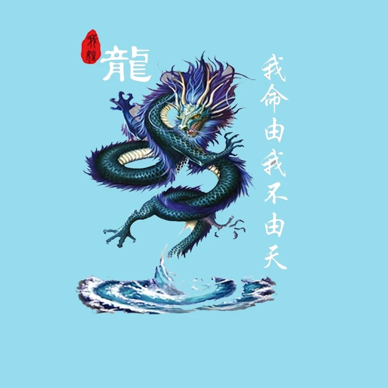 2021 DIY Heat Transfer Vinyl Sticker Chinese game Dragon King Patches For Clothes Applique Iron On Transfer On T-Shirt Clothing