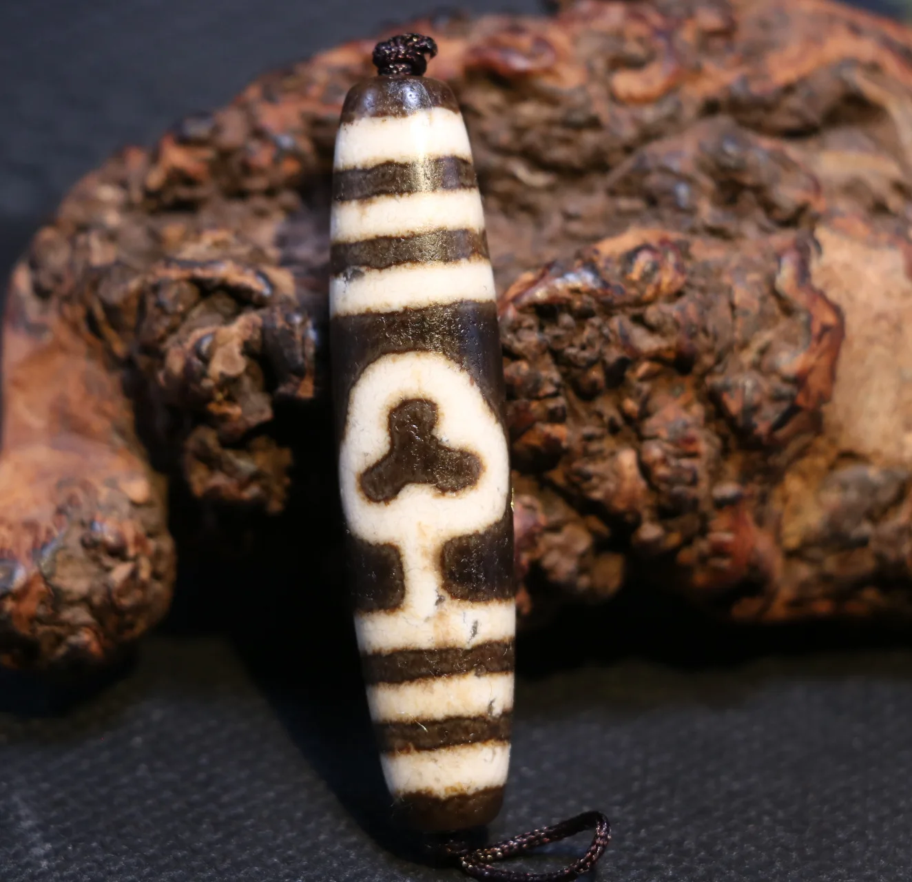 

Magic Power Tibetan Old Agate 2 eye buddhi tree dZi Bead Amulet Timestown