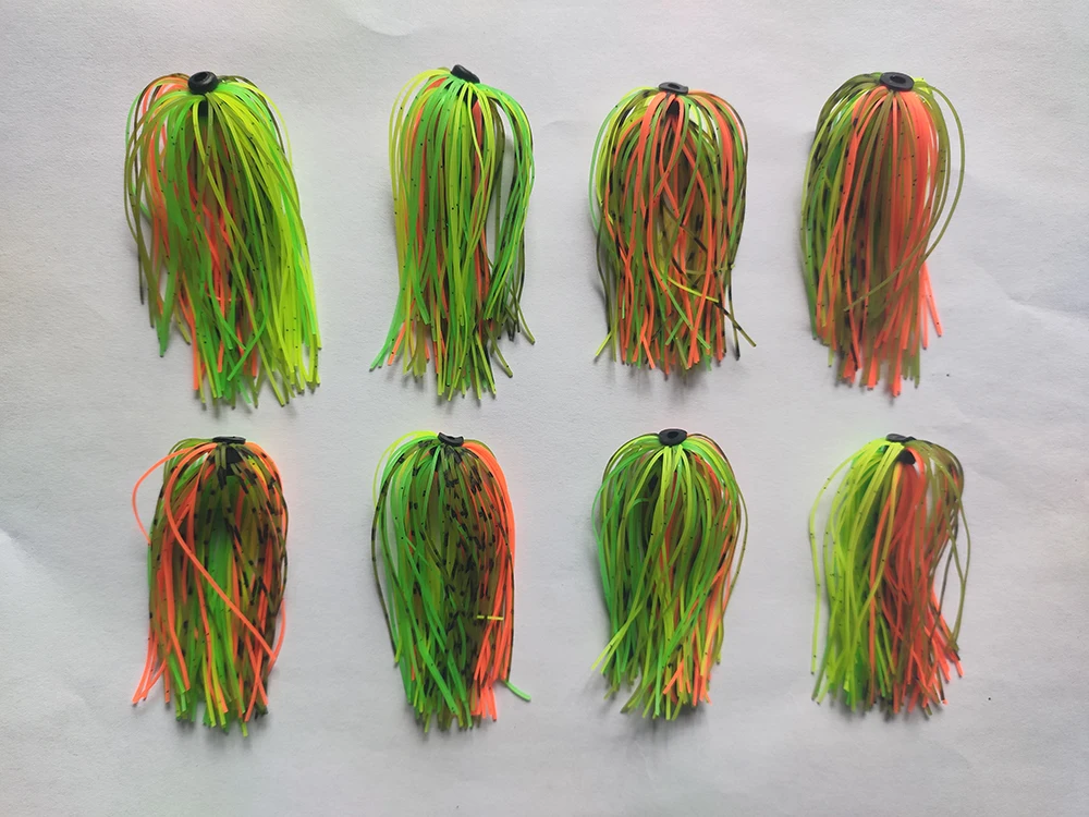 8 Bundles 50 Strands Silicone Skirts Wires Fishing Accessories Jigs Replacement Buzzbait Spinnerbait DIY Fly Tying Q 39