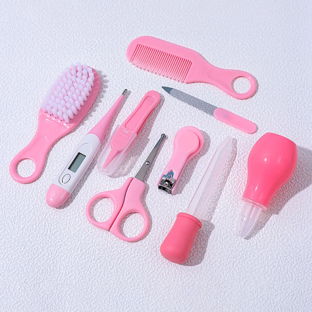 6/7/8/9pcs/set Newborn Care Kit Nail Hair Thermometer Grooming Brush Clipper Scissor Multifunction Kid Toiletries Kit Baby Care