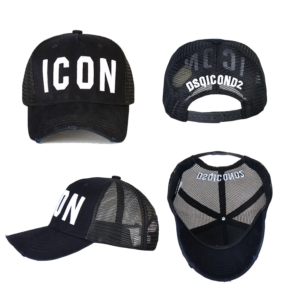 DSQICOND2 DSQ gorra de béisbol de malla para Hombre y mujer, sombrero de papá con letras bordadas, Hip Hop, camionero