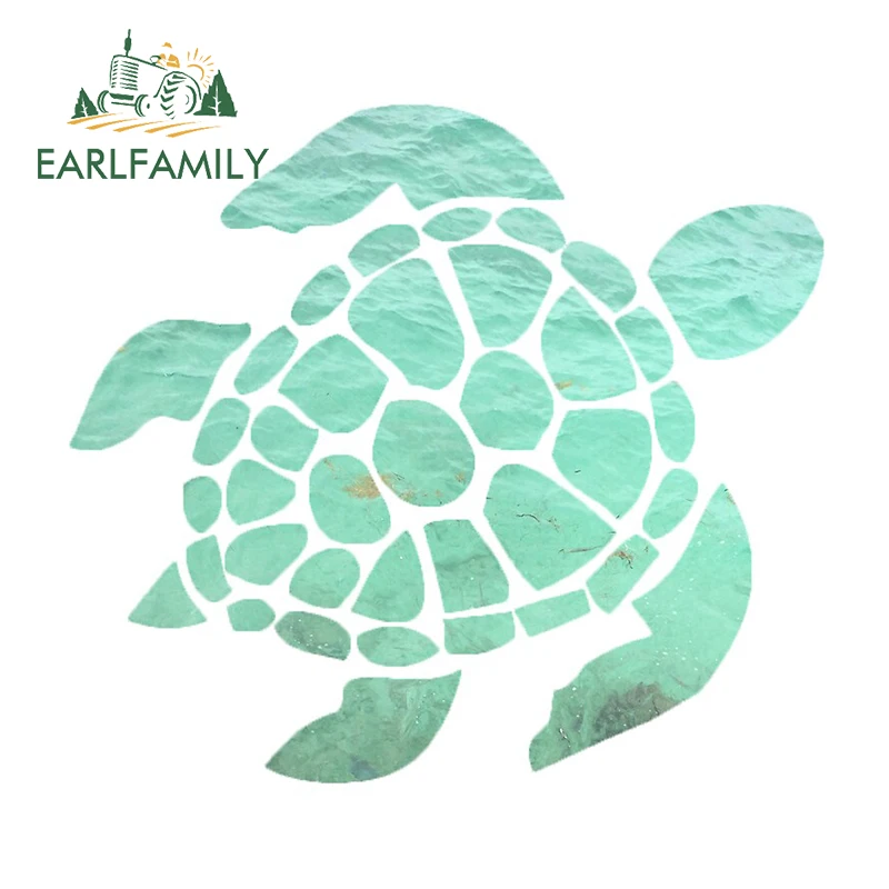 EARLFAMILY 13cm x 11.9cm for Green Turtle Auto Decal Bumper Window Car Stickers DIY Anime Fashion Occlusion Scratch Decoration