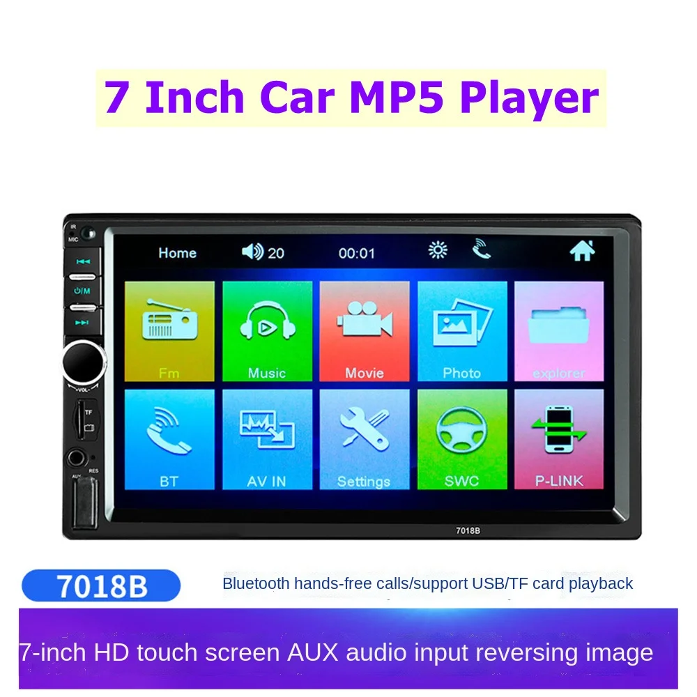 

HD Screen 7 Inch Car MP4 Card Inserting Machine Vehicle Mounted MP5 Player Bluetooth Reversing Android Apple Interconnection