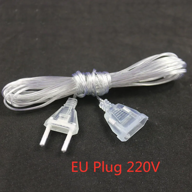 3m EU/US Plug Extension Cable For Home Decoration LED String Light Christmas Wedding Party Curtain Light Plug Extender Wire