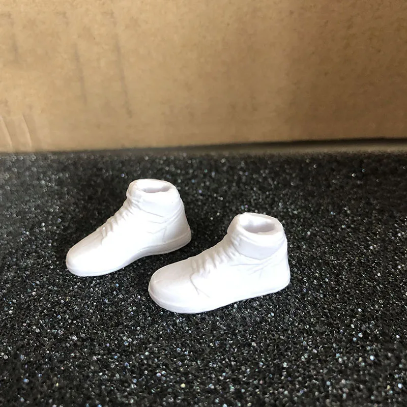 In Stock 3 Colors 1/12 Scale Male/Female Shoes Sports One Pair White Sneaker Solid Inside Model for 6'' Action Figure Body