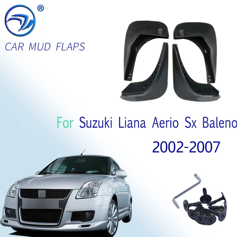 Car Mud Flaps For Suzuki Liana Aerio SX Baleno 2002-2007 Mudflaps Splash Guards Mud Flap Mudguards Fender 2003 2004 2005 2006