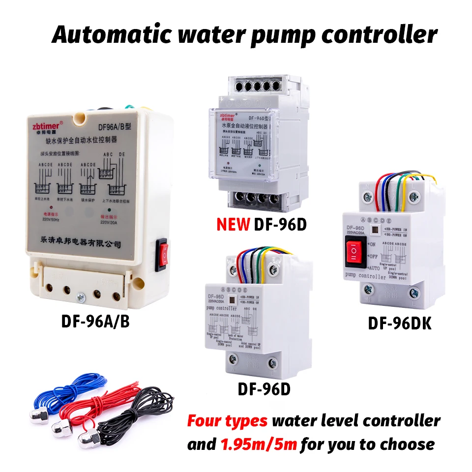 Automatic Water Level Controller Pump Controller Cistern Cistern Automatic Liquid Switch with 3 Probes DF-96A DF-96D DF-96DK