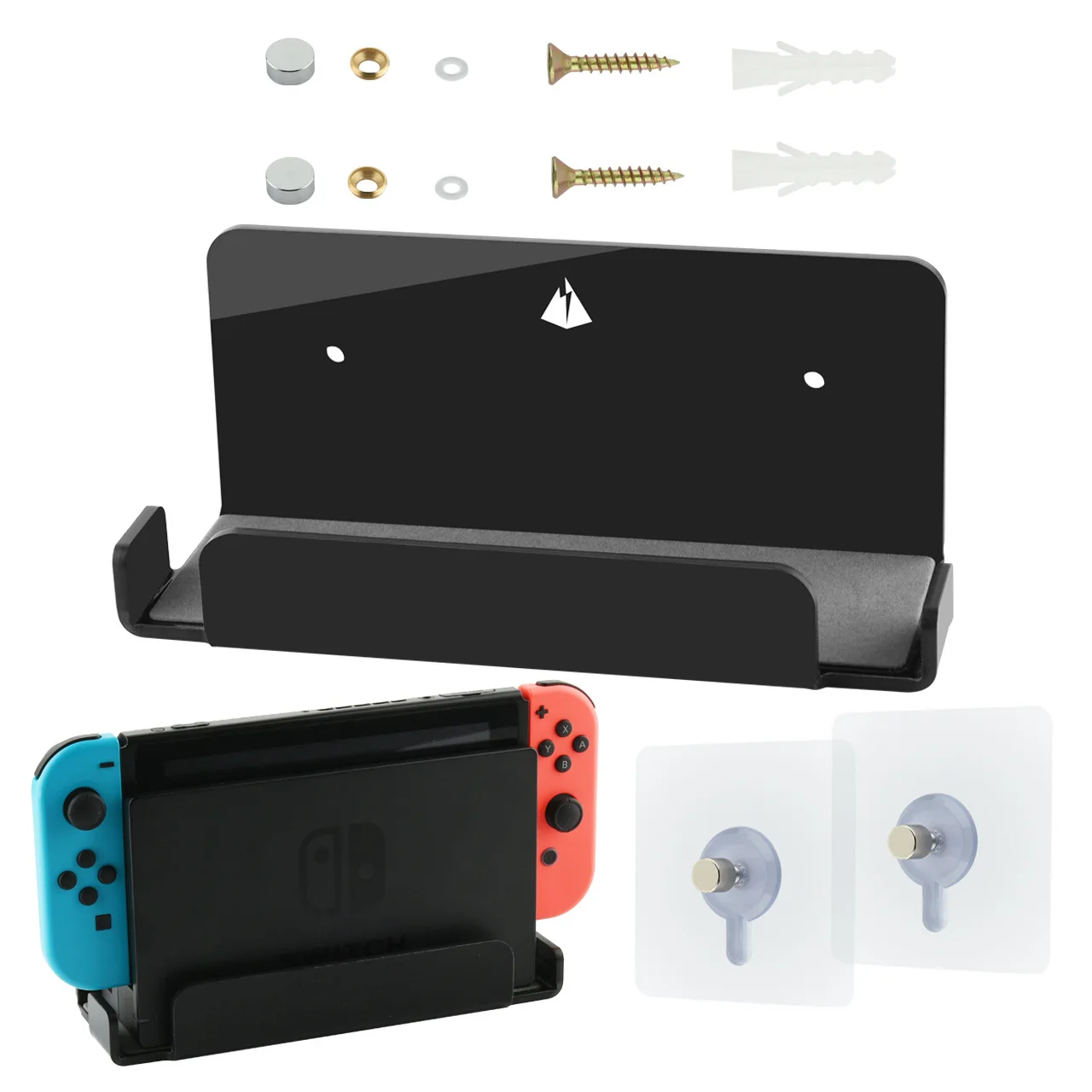 Wall Mount Holder for Nintendo Switch Dock Station Adhesive Small Wall Shelf Floating Wall Mount Stand Switch Dock Accessories