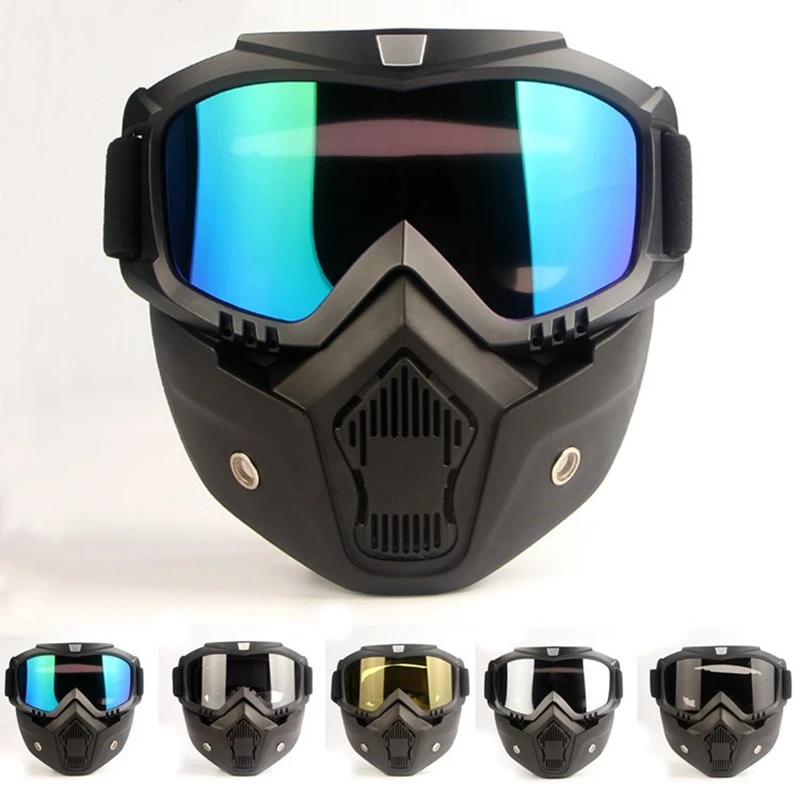 Fietshelm Full Face Anti-Fog Masker Helm Airsoft Full Head Gear Paintball Masker Met Mondfilter Veiligheidsbril Jachtuitrusting