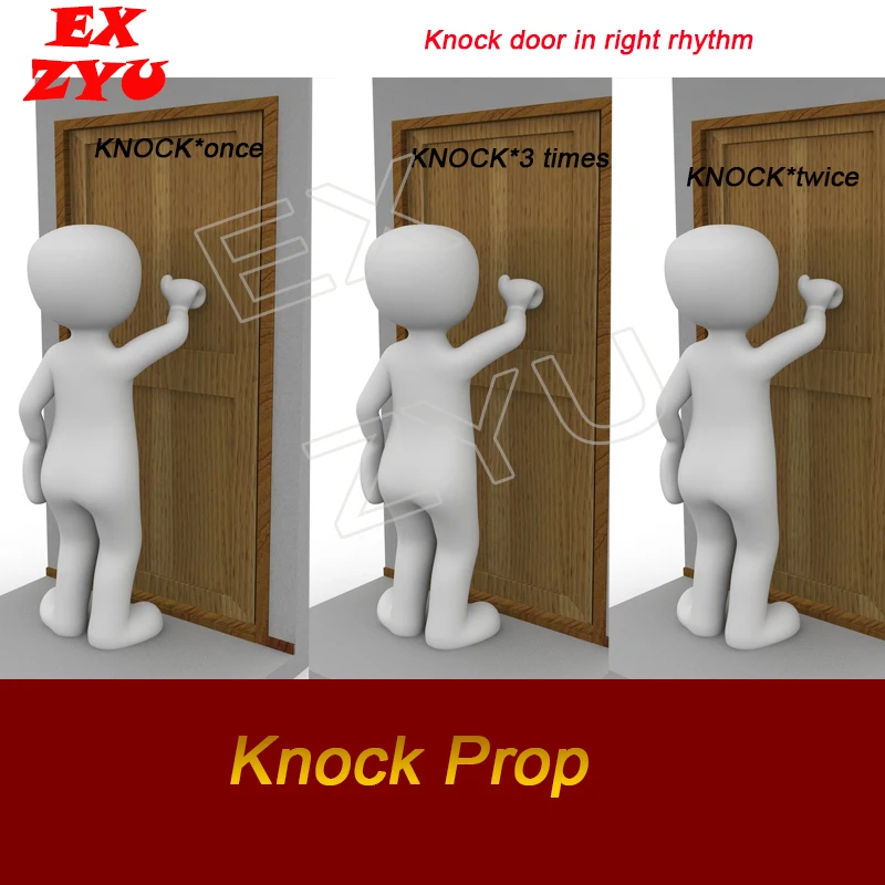 Knock Prop Real Life Escape Room Game knock the Door With Right Rhythm to Unlock the Chamber Room