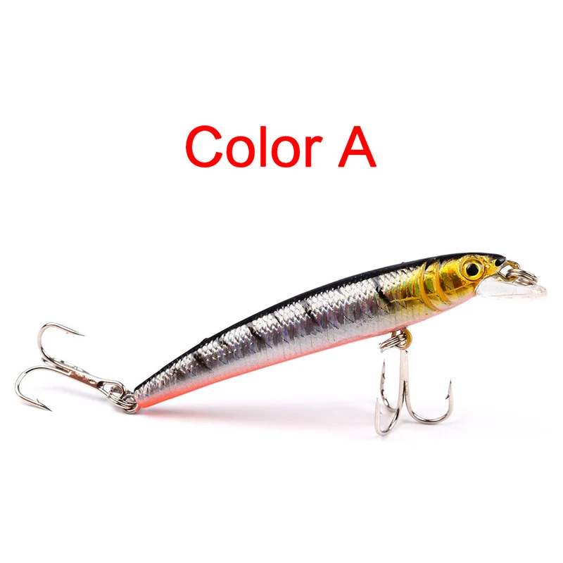 1Pcs Minnow Fishing Lures 3D Eyes Floating Laser Aritificial fising Wobblers Crankbait Plastic Baits Pesca Isca 7.5cm 5.6g 30