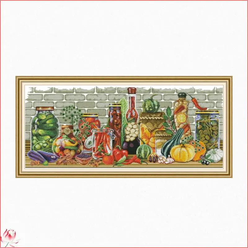 All Kinds Of Vegetables 14CT 11CT Counted And Stamped Still Life Series Home Decor Needlework Embroidery DIY Cross Stitch Kits