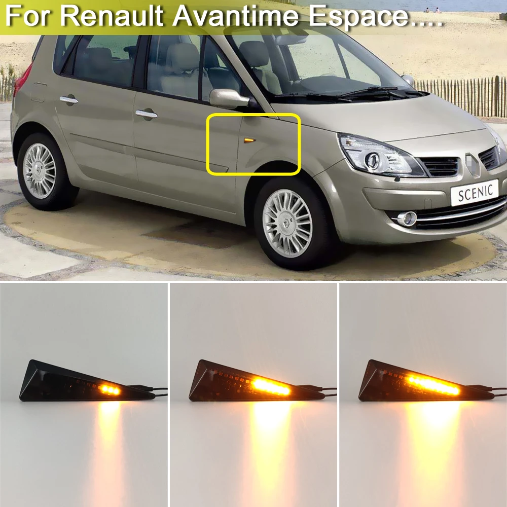 LED Side Fender Marker Lamp For Renault Avantime Espace MK4 Megane Scenic Thalia Grand Scenic Vel Satis Wind Amber Turn Signal