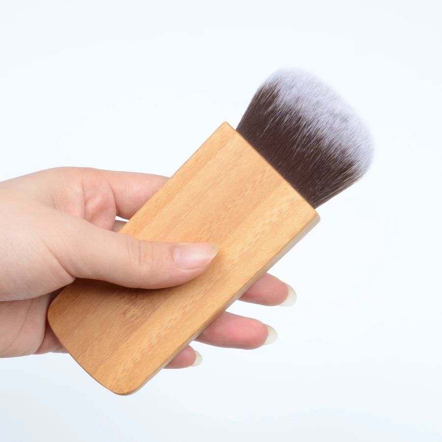 1pc T#2 flat Powder makeup brush multifunctional make up cosmetic bamboo handle blusher brush contour shadow bronzer buffing