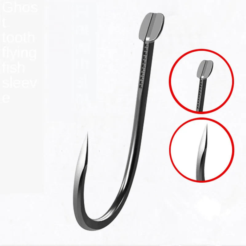 1000pcs/lot Titanium Alloy None Barbed Fly Fishing Hooks Super Light Black Sleeve FishHook Pesca Jighead Pescaria Peche angeln