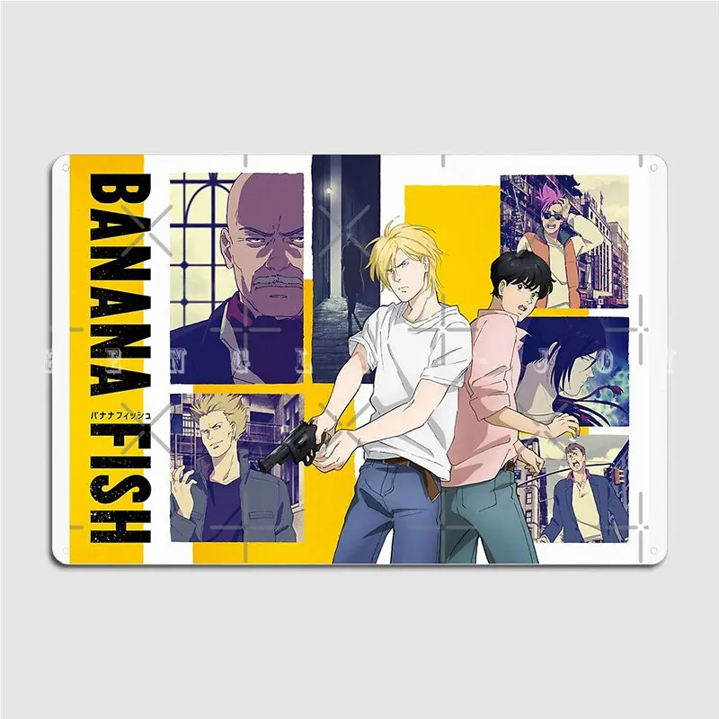 Banana Fish Metal Plaque Poster Wall Mural Club Bar Poster Funny Tin Sign Poster