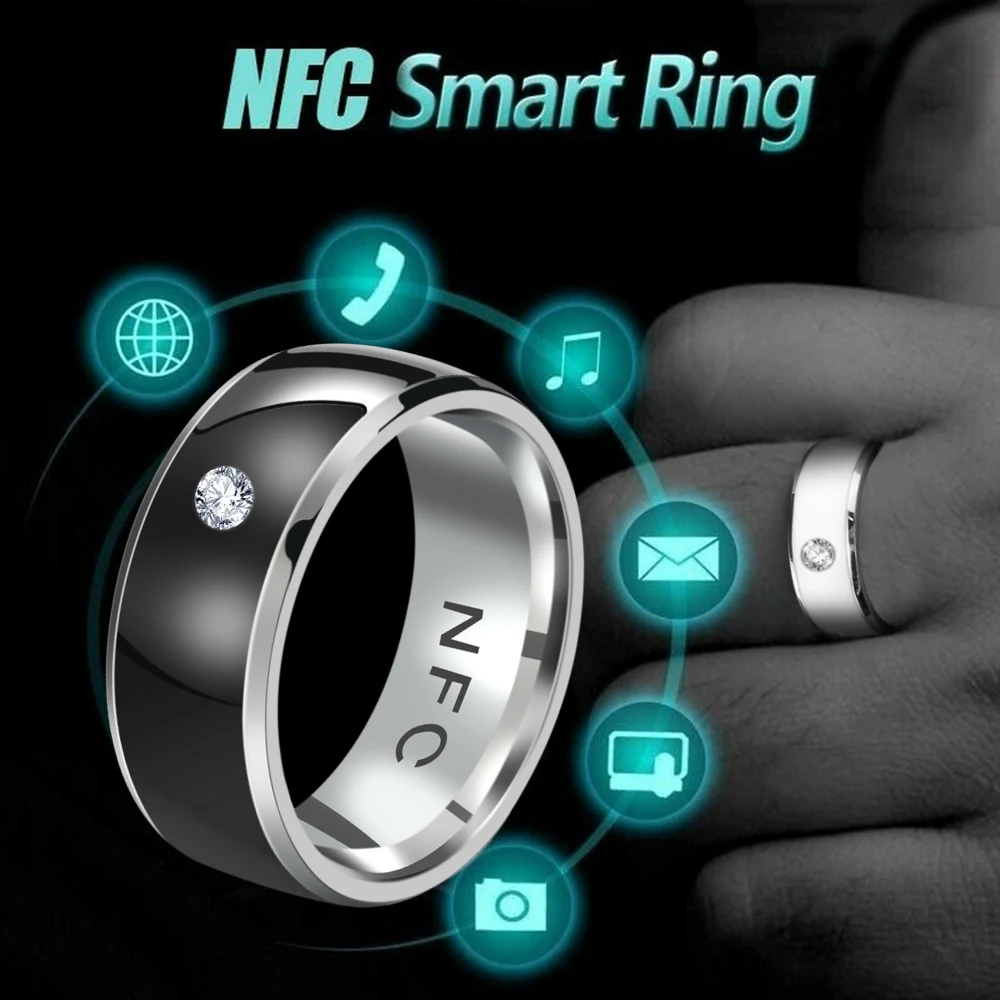 1PC NFC Multifunctional Smart Finger Digital Ring For Connect All Android Phones Equipment Stainless Steel Couple Ring Jewelry