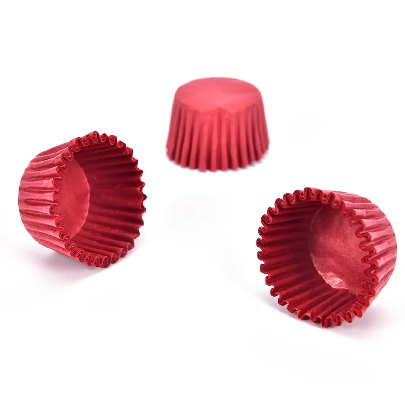 500ชิ้น/ล็อต Mini กระดาษช็อกโกแลต Liners Baking Muffin เค้ก Cupcake กรณีสีทึบ2X2ซม.ขายส่ง