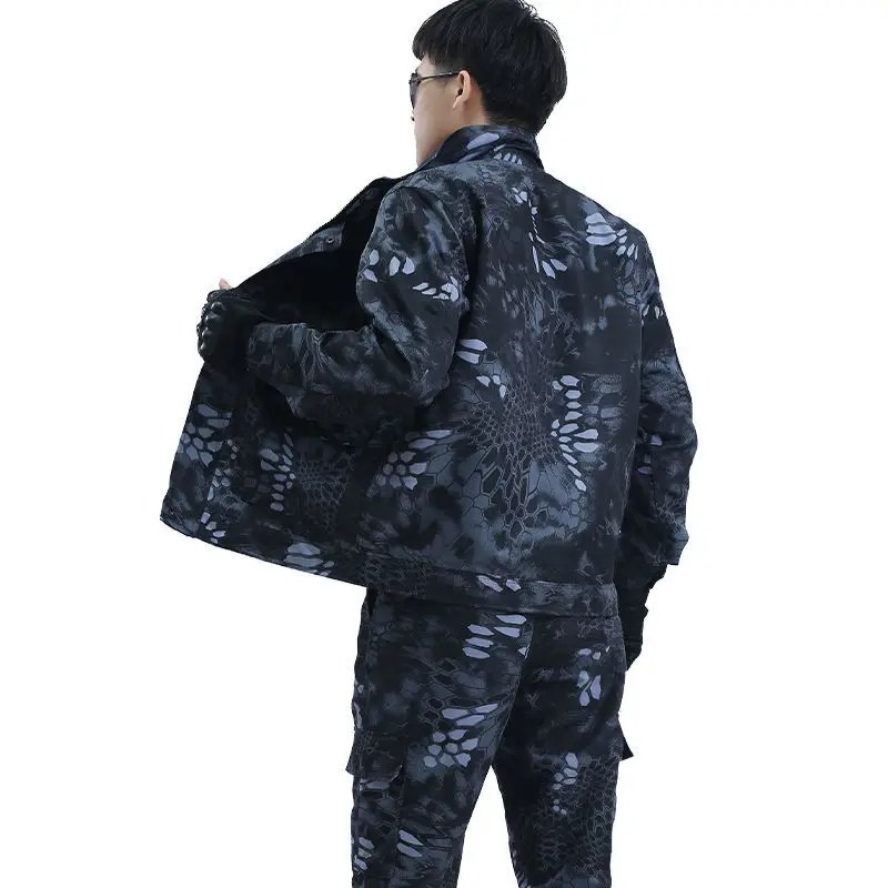 2021 New Outdoor Sports Camouflage Suit Summer Overalls Wear-resistant Welder Labor Insurance Clothing