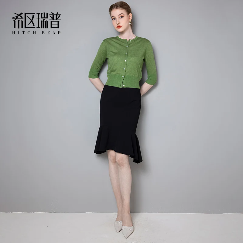 High End Celebrity Fishtail Irregular Skirt Women's New Retro Style Hip Wrap Slim Skirt In Summer