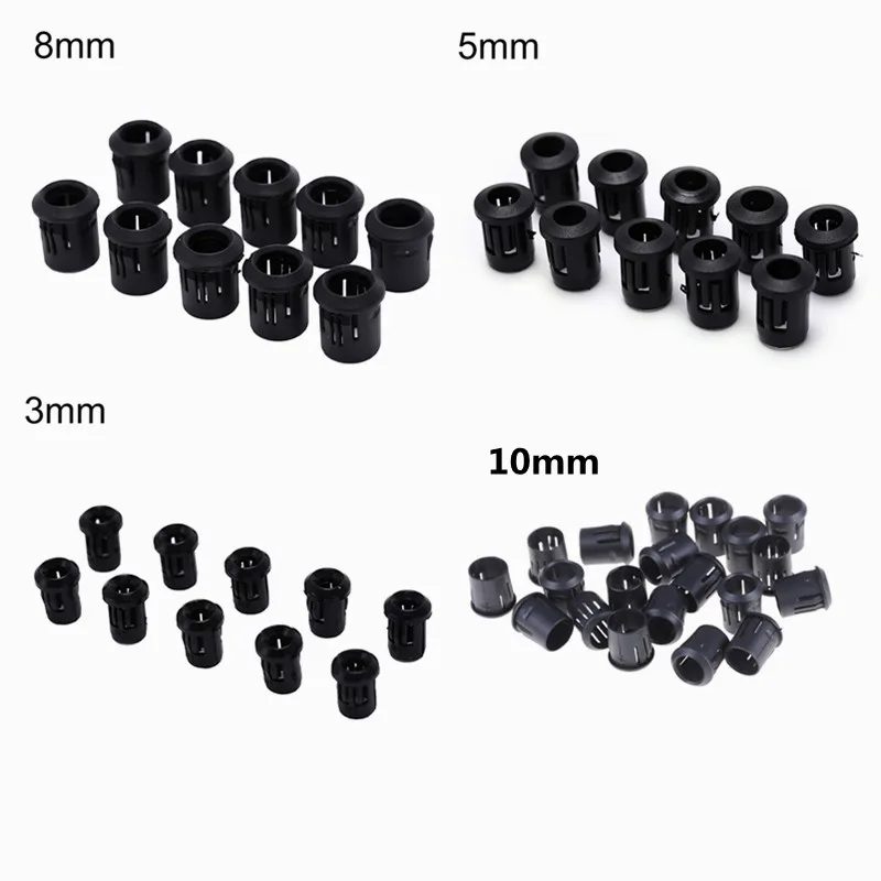 10/20pcs 3mm 5mm 8mm 10mm Clear Black Plastic LED Light Emitting Diode Lampshade Protector