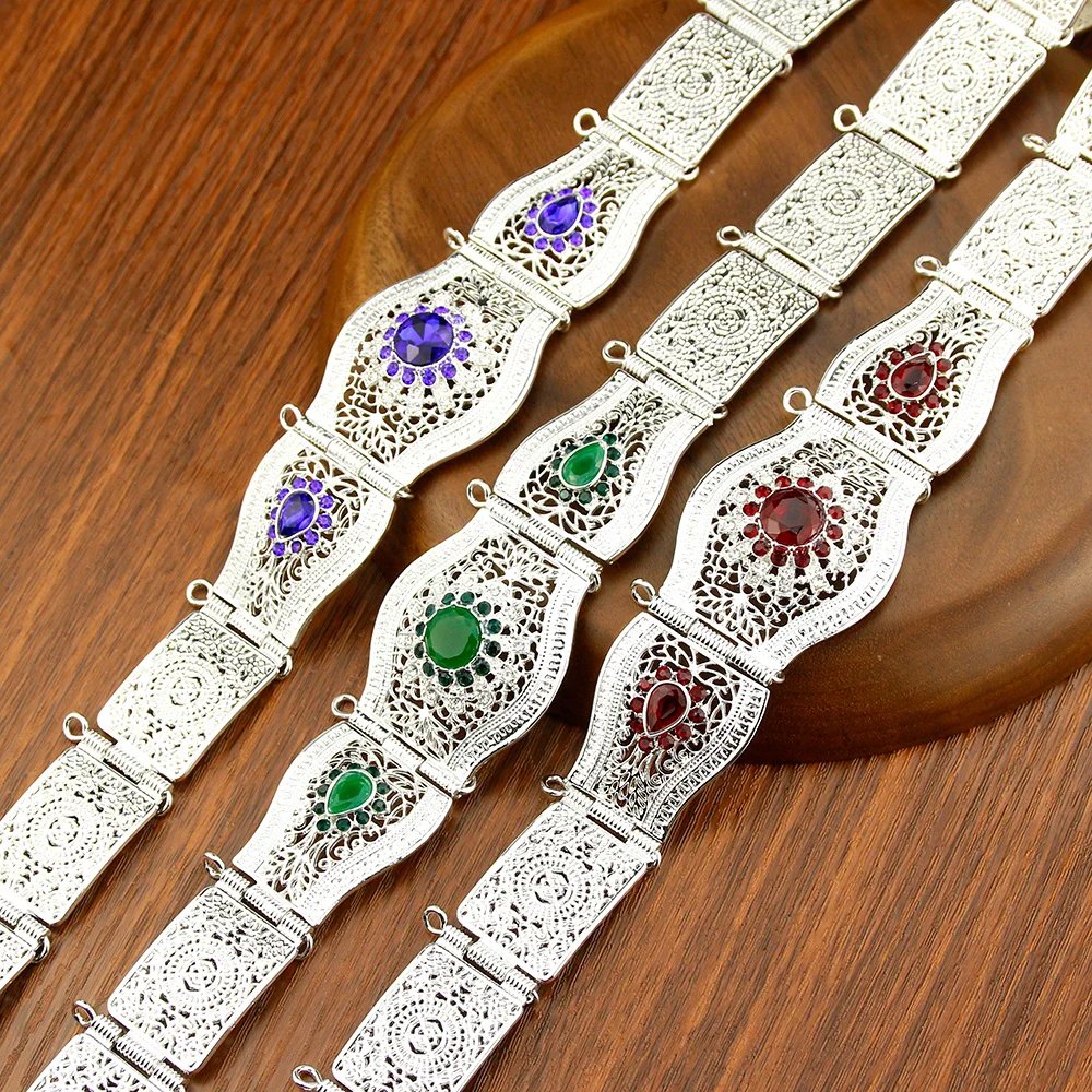 Sunspicems Thin Morocco Belt For Women Silver Color Caftan Waist Chain Ethnic Wedding Jewelry Arab Banquet Bijoux Bride Gift