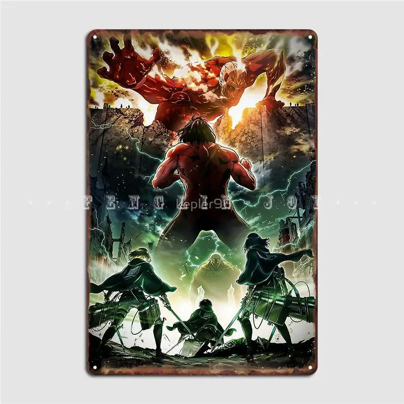 Shingeki No Kyojin 2 Metal Sign Club Home Club Bar Retro Plaques Tin Sign Posters