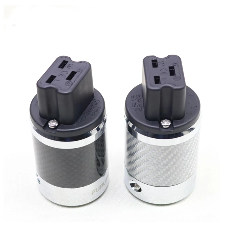 

Hifi FI-50 FI50M Carbon Fiber Rhodium Plated AC Power Electrical Male female connector 20A IEC EU US IEC Plug