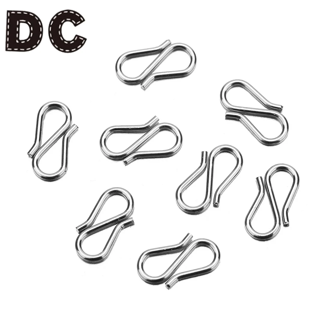 DC 30/50pcs/lot Stainless Steel Bracelet Necklace Tail Buckle S-shaped/W-shaped/8-shaped buckle For DIY Charms JewelryMaking