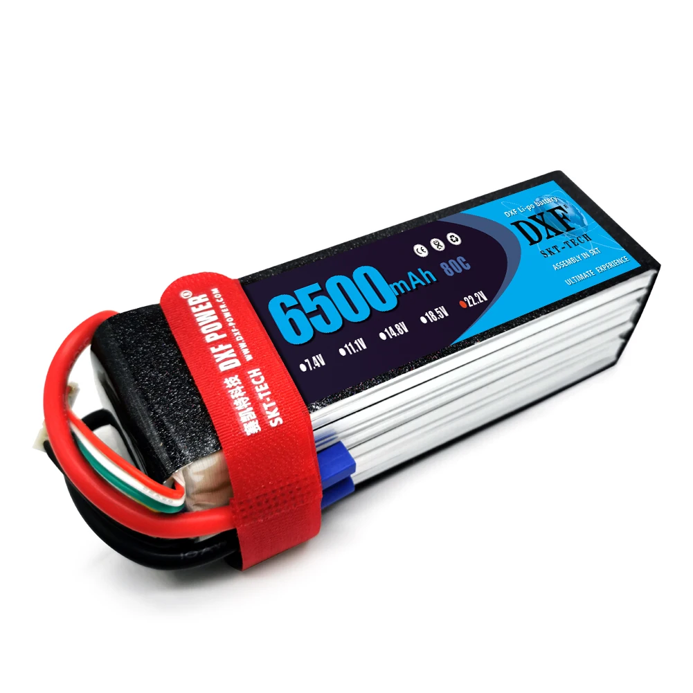 2020 DXF 2PCS lipo battery  6S 22.2V 6500mah 80C Max 160C Toys & Hobbies For Helicopters RC Models Li-polymer Battery