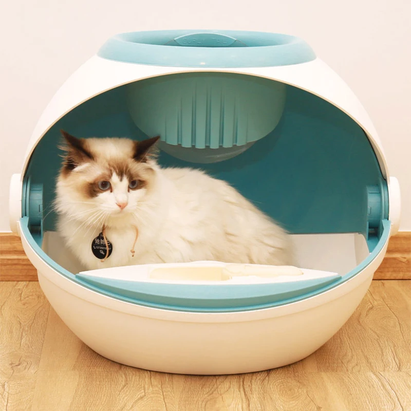 Space Capsule Litter Box Extra Large Cat Toilet Deodorant And Anti-Splashing Cat Poop Tray Cat Pet Supplies