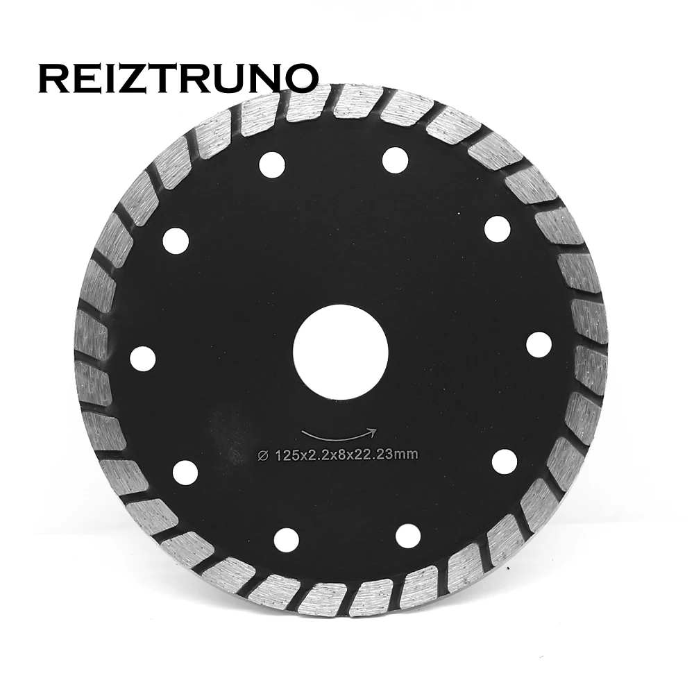 REIZTRUNO 125 millimetri Diamante Seghe Lama 5-Pollici wide Continuo Turbo 8 MILLIMETRI Segmenti Per Smerigliatrice Granito Quarzo Secco o strumento