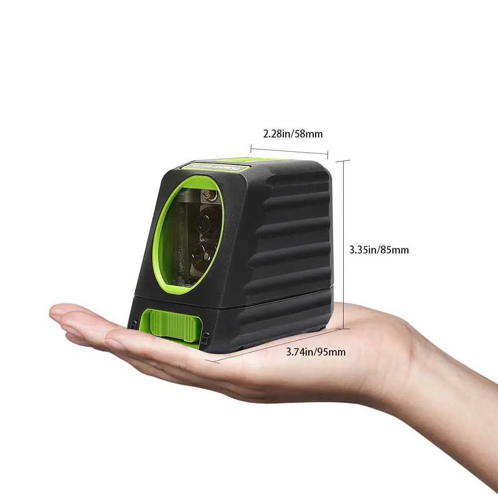 Huepar Self-leveling Vertical & Horizontal Lasers Green Beam Cross Line Laser Level 150 Degree 510nm Nivel Laser For Outdoor Use