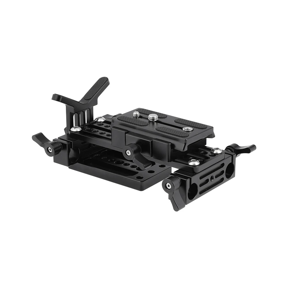 Camvateマンフロットクイックリリースプレートアセンブリダブル15ミリメートルロッドクランプ & y形状レンズ眼カメラのショルダーリグ