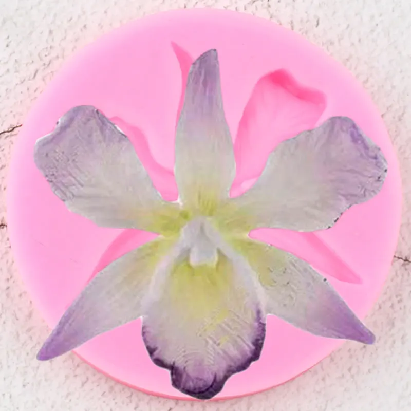 Orchid Silicone Mold Flower Making Candy Polymer Clay Molds DIY Chocolate Baking Cupcake Topper Fondant Cake Decorating Tools