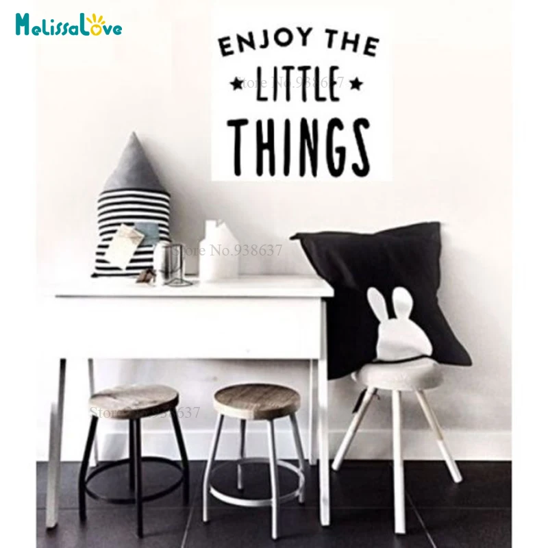 Enjoy The Little Things Quote Decor Bedroom Decal Removable Vinyl Wall Sticker BA172